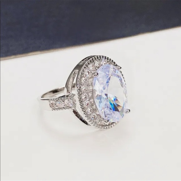 New Fashion 925 Silver Women Wedding Diamond Ring - Picture 3 of 3